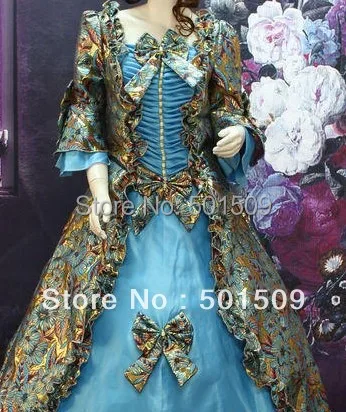 purple/green/red/blue/orange 7color choice medieval dress Renaissance Gown  Victorian /Marie Antoinette/ Belle Ball dress