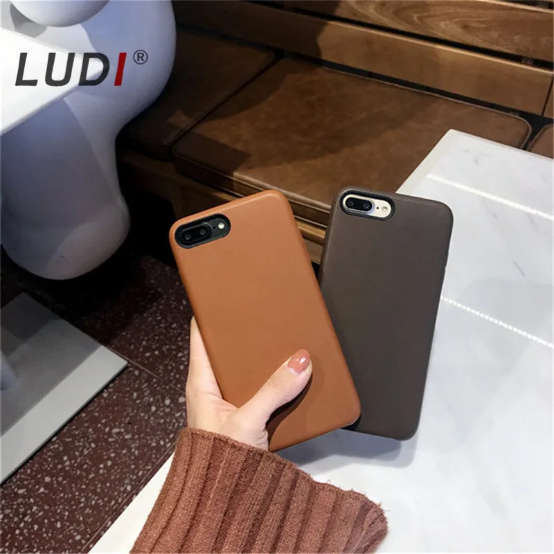 Чехол из высококачественной старинной официальной кожи LUDI, мягкий покрытие из искусственной кожи PU для iPhone 7 7 Plus, роскошный ретро-фундас 6 6s Plus.