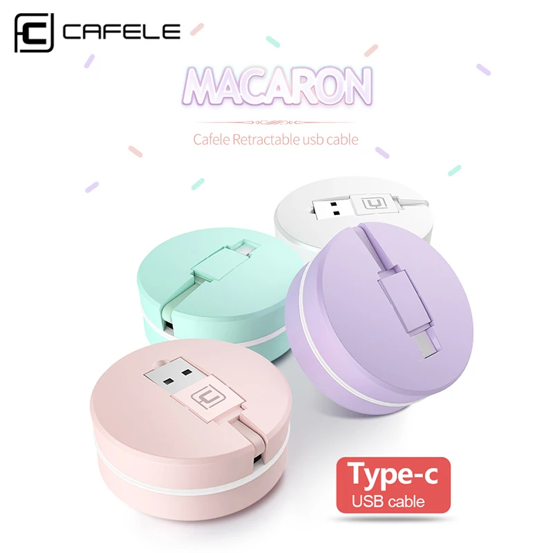 CAFELE usb type C кабель для зарядки данных для huawei P30 P20 pro Xiaomi Mi 9 samsung S10 S9 Oneplus Выдвижной Телефонный Кабель