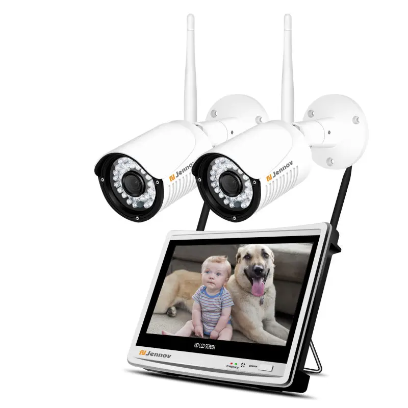 2 Pieces Cameras Jennov комплект видеонаблюдения IP66 NVR Wifi CCTV 1" ЖК монитор 1080P домашняя камера безопасности беспроводная уличная водонепроницаемая система - Цвет: 2 Pieces Cameras