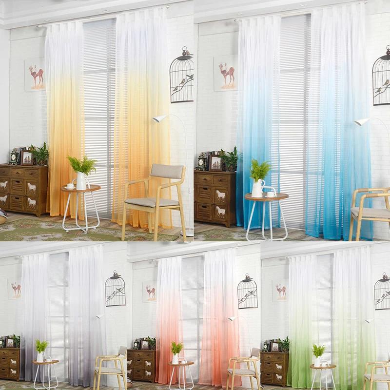 Hoomall тюлевые занавески s 245x140 см градиентные слинги с экранами кухонные украшения