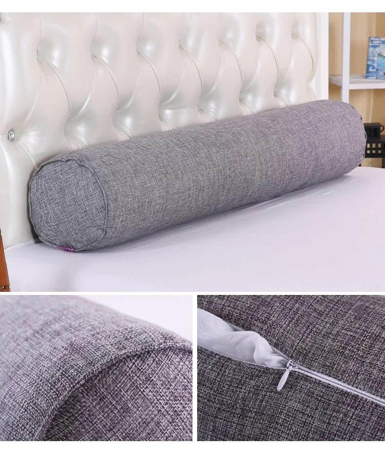 Boyfriend Подушка длинная Колонка большая хлопковая льняная поясная подушка Nap диванная кровать Спящая круглая подушка для ног шеи голова сообщение подушки