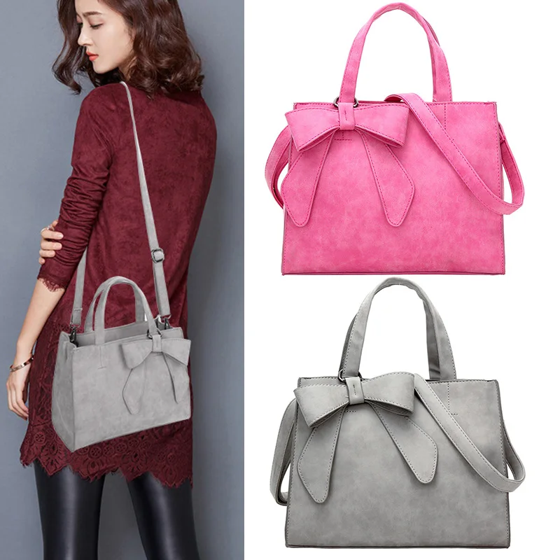1 шт. Для женщин леди плеча Crossbody сумка бант из искусственной кожи Модные для денег