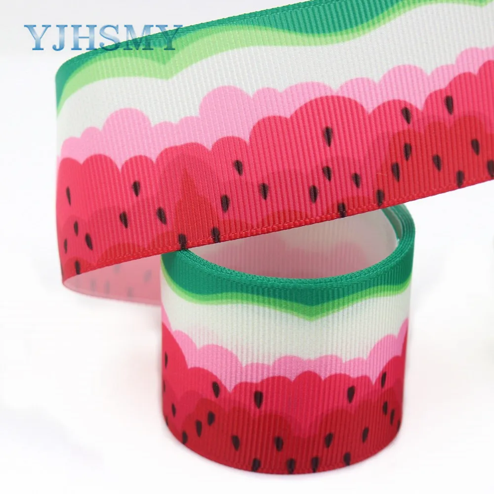 YJHSMY I-19320-641 38 мм 5 ярдов фрукты Термальность с печатным рисунком grosgrain ленты бантом