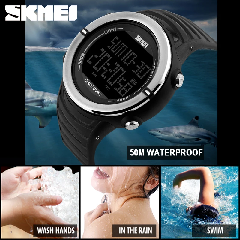 Спортивные цифровые часы SKMEI водонепроницаемые армейские многофункциональные