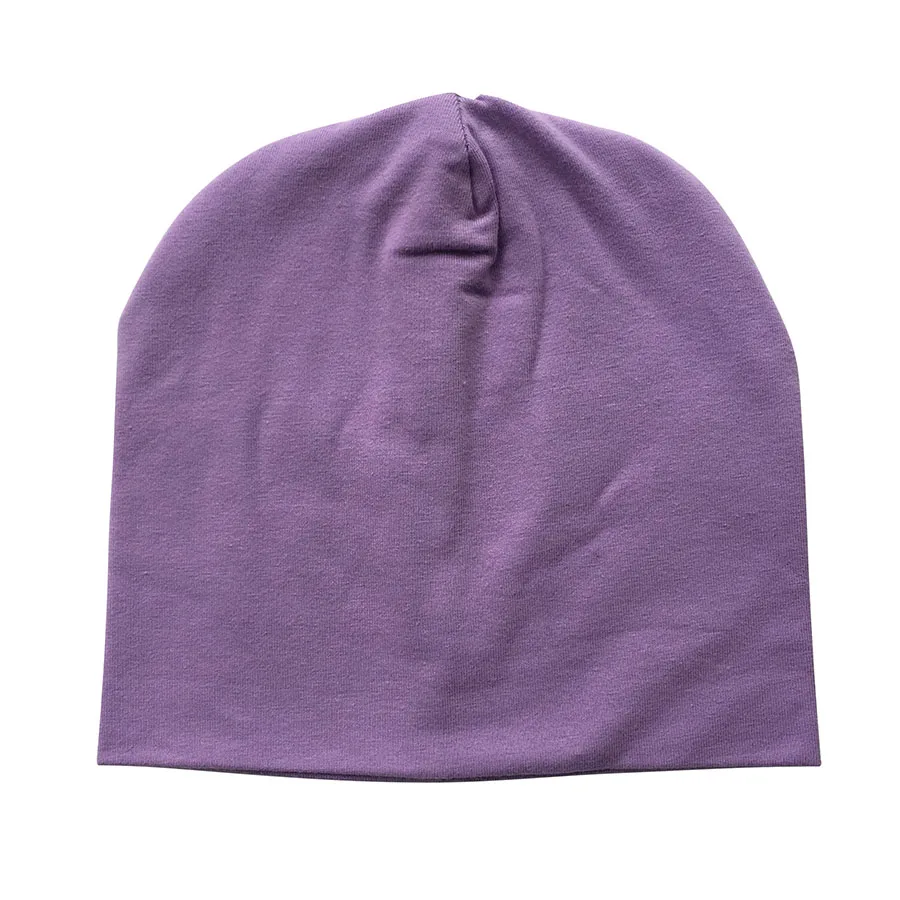 light purple Хлопковые носки для новорожденных шляпа для девочек и мальчиков Кепки новорожденных 0-2Years Дети шапочка Карамельный цвет белый черный хлопок Повседневное ночь Кепки детей Кепки - Цвет: light purple