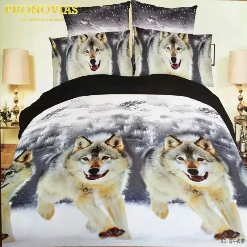 Прямая поставка Комплект постельного белья с 3d лошадьми пододеяльник простыня