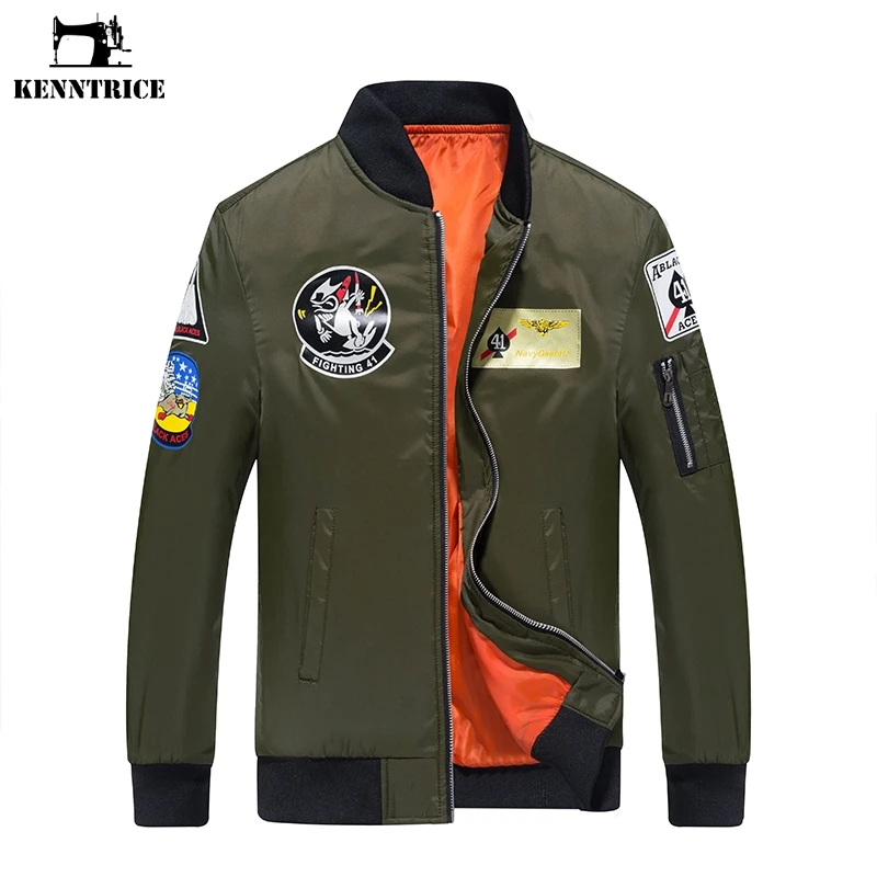Kenntrice 2018 Light Hip Hop LOGO Printing Bomber Jackets Mens Casual Slim Fit Pilot Jacket Streetwear | Мужская одежда