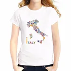 Австралия Франция Италия мир письмо облако карта футболка женская летняя новая белая Повседневная футболка с круглым вырезом