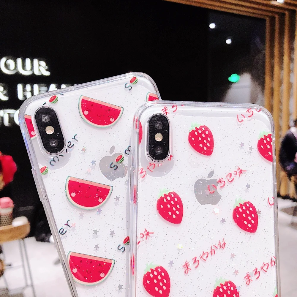 Блестящий Прозрачный мягкий силиконовый чехол из ТПУ для iPhone 6 6s 7 8 Plus 10 X XS XR Max |