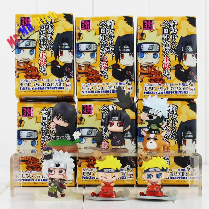 6 шт./компл. Аниме фигурки Наруто Uzumaki Naruto Kakashi Sasuke Sakura Yunyo Shino Rokku Rii Orochimaru Gaara ПВХ