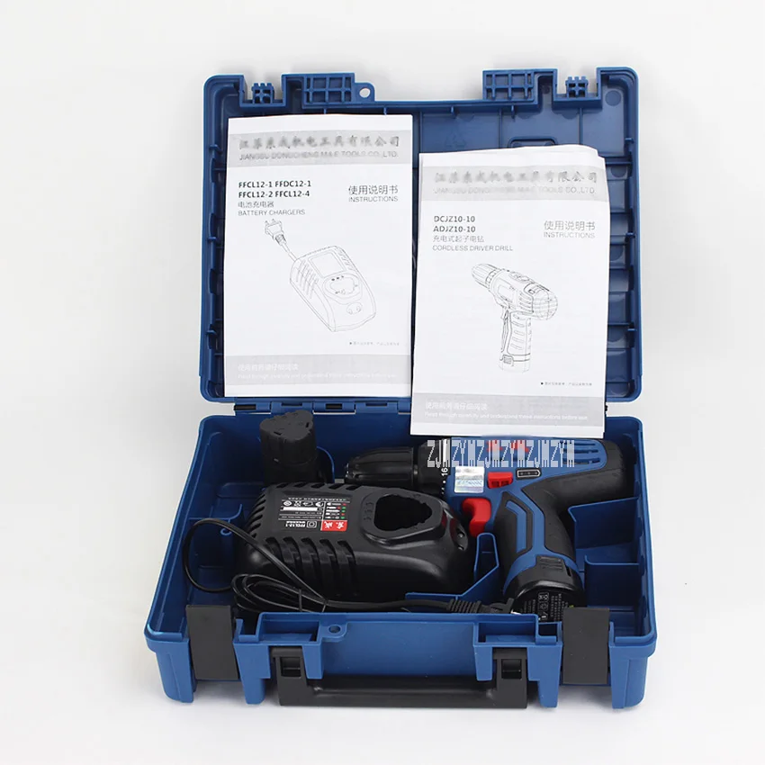 

DCJZ10-10B 12V Cordless Drill 2 speed Rechargeable Lithium Battery Multi-function Electric Screwdriver Hand Drill Power Tools