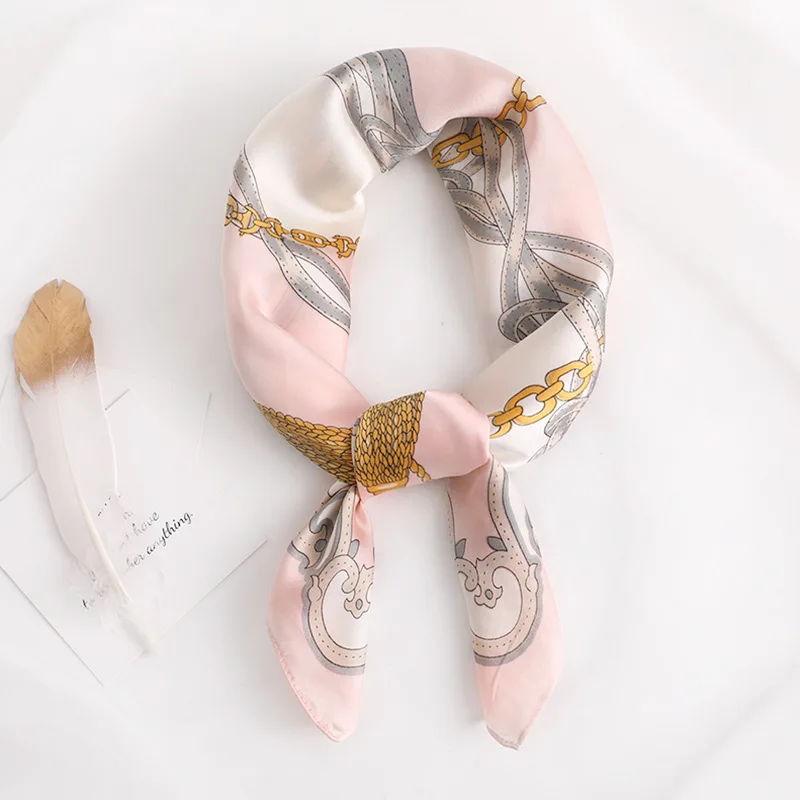 2019 New Square Scarf Women Fashion Silk Scarves and Wrap Ladies Retro Spring Summer Print Office Hair Neck foulard | Аксессуары для