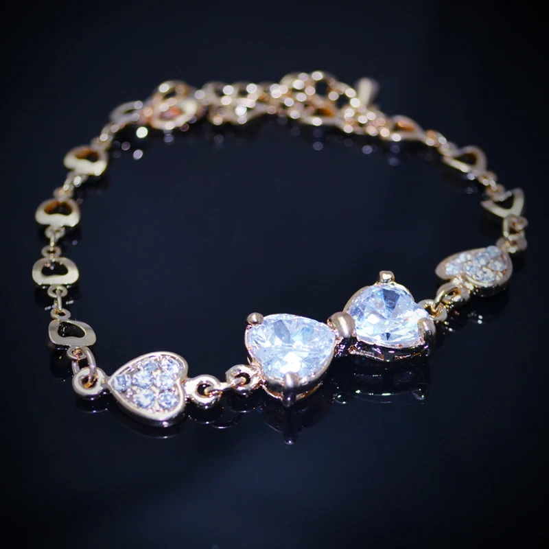 2017 новая мода циркон AAA сердце браслет с бантами ручной аксессуар брендовые