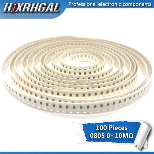 100 шт. 0805 SMD 1/4 Вт чиповый резистор 0R ~ 10M 0 10R 100R 220R 330R 470R 1K 4 7 K 10K 47K 100K 10 330 470 Ом