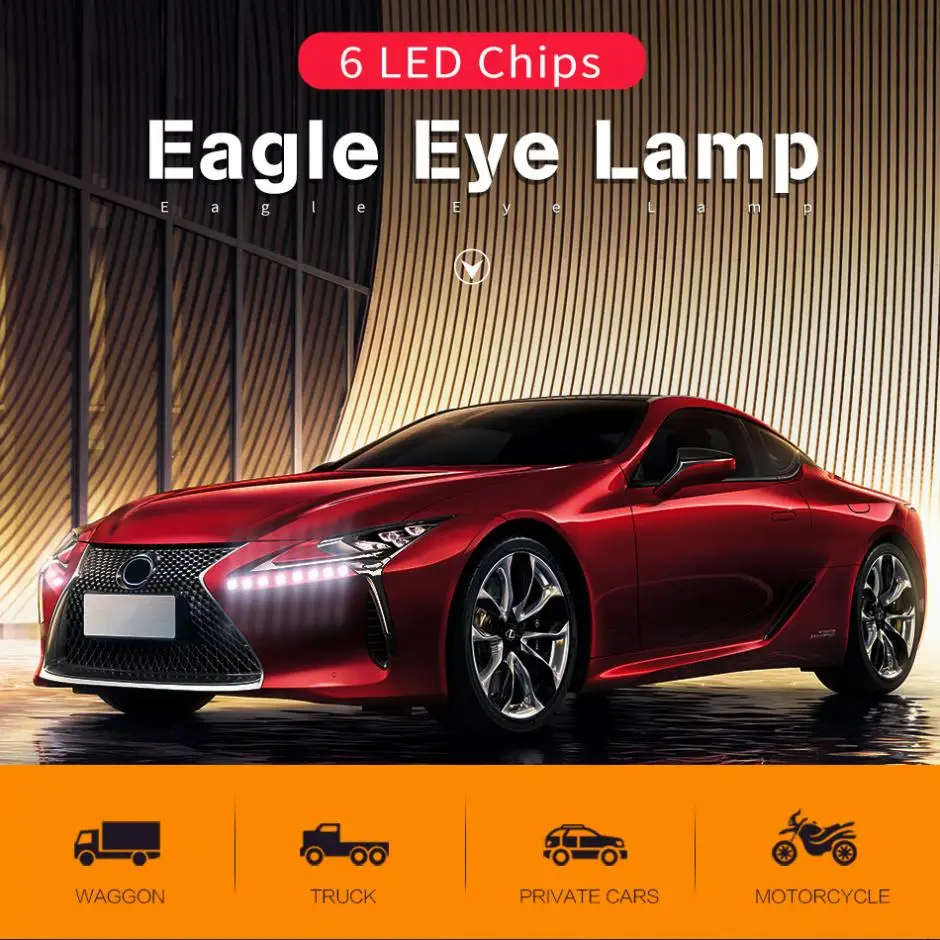 2 шт./лот водонепроницаемый 12 В 15 Вт 6 LED Eagle Eye Автомобильная противотуманная фара
