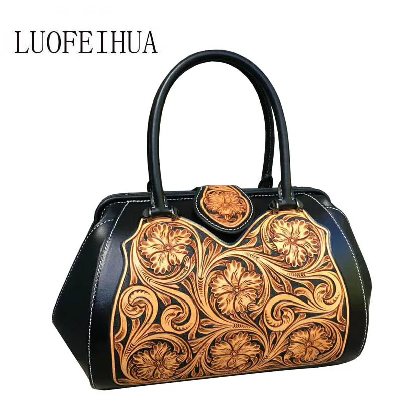 LUOFEIHUA 2019 Новая высококачественная кожаная тисненая сумка через плечо с