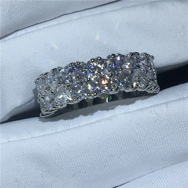 Сердце Форма кольцо 925 серебро обручальное кольца для женщин AAAAA Циркон cz