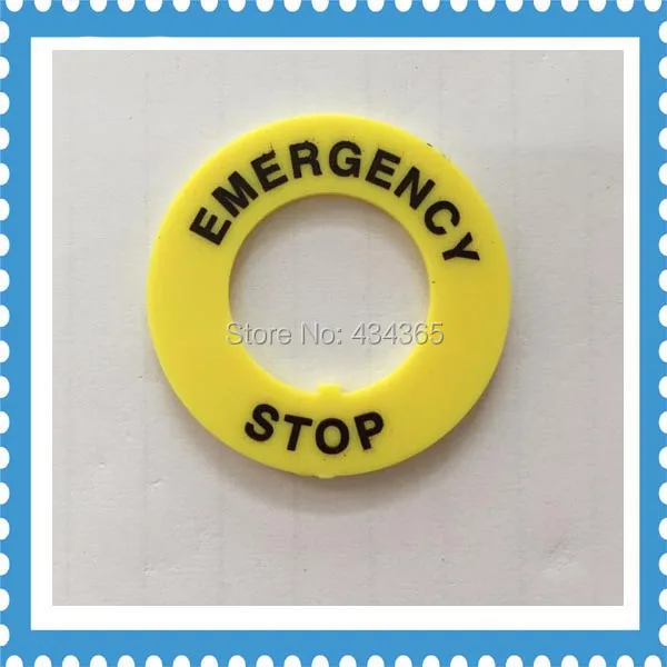 

10pcs ID 22mm Outer Dia 40mm Plastic Emergency Stop Push Button Labels frame Sign