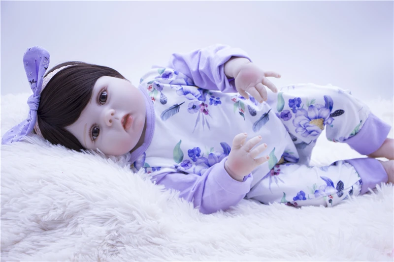 57 см Возрожденные силиконовые виниловые детские куклы детский игровой домик