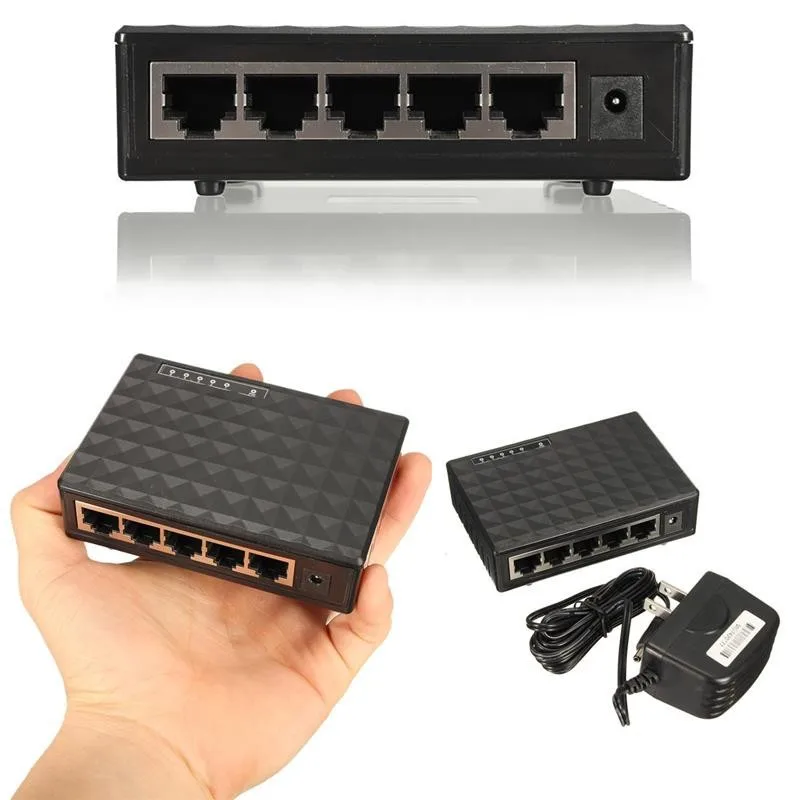 10/100/1000 Мбит/с 5 Порты коммутатор Gigabit Ethernet концентратор пластиковый