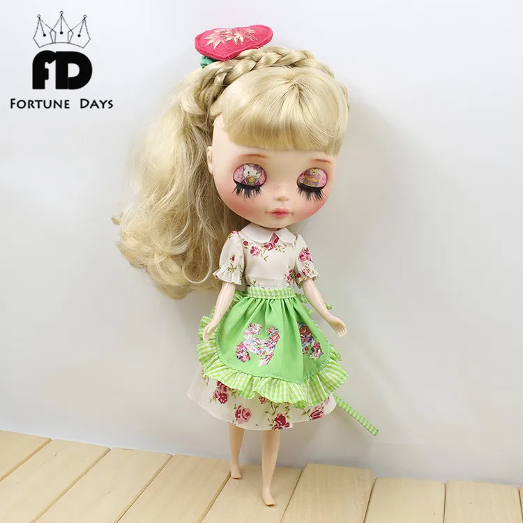 Blyth кукла ледяная личка тело горничной фартук платье зеленый лук