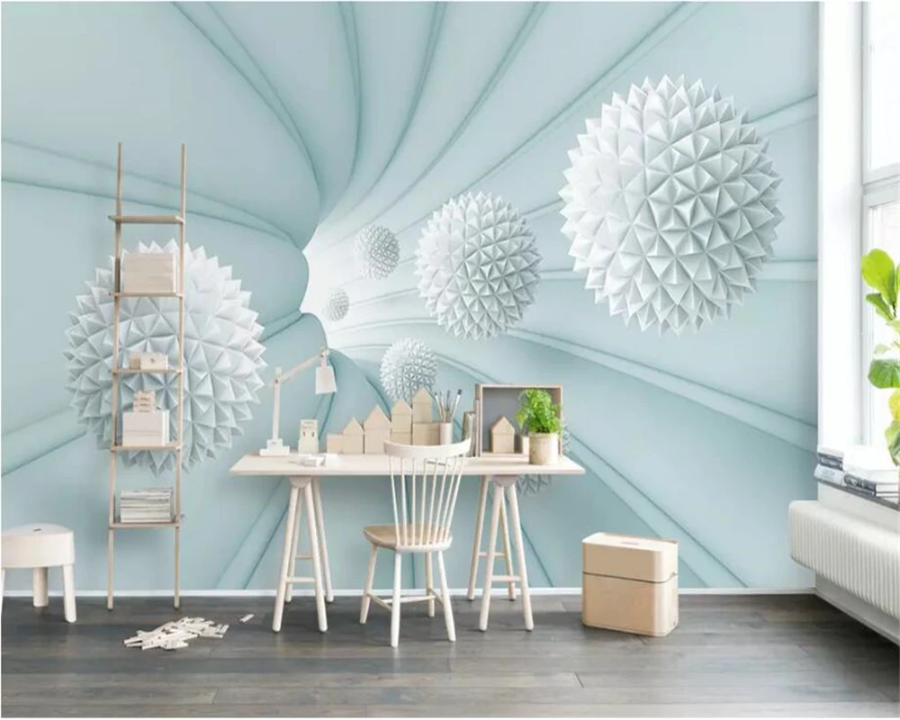 Пользовательские фотообои beibehang 3D абстрактный космос многоугольный шар будущее