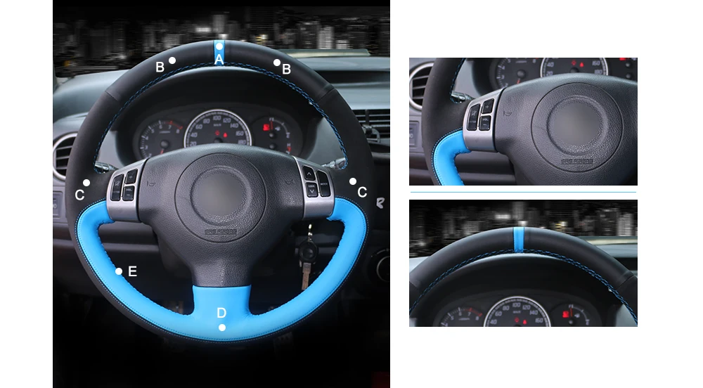 MEWANT черный красный кожаный чехол рулевого колеса автомобиля для Suzuki SX4 2006-2013 Alto 2009- Swift 2005-2011 Opel Agila