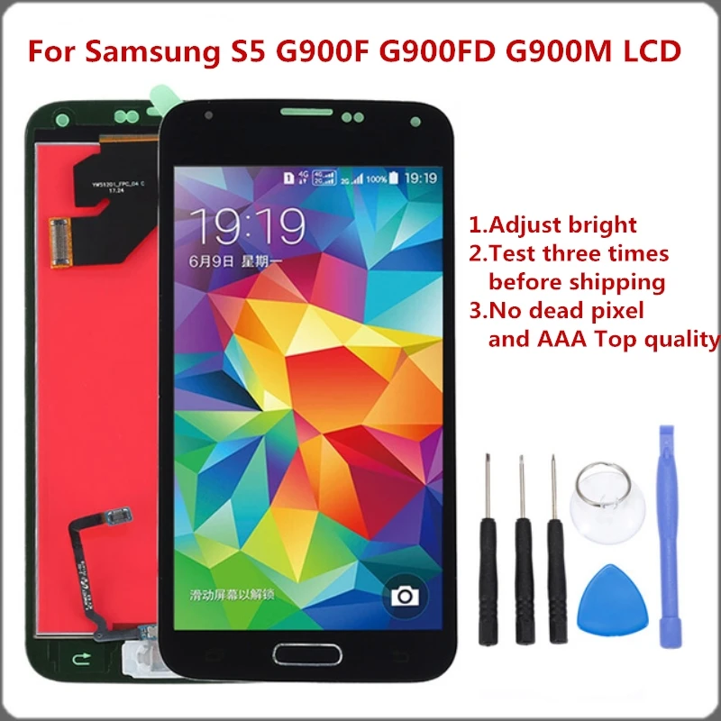 Замена ЖК-дисплея для samsung Galaxy S5 i9600 G900 G900F G900A телефон ЖК-дисплей с кодирующий