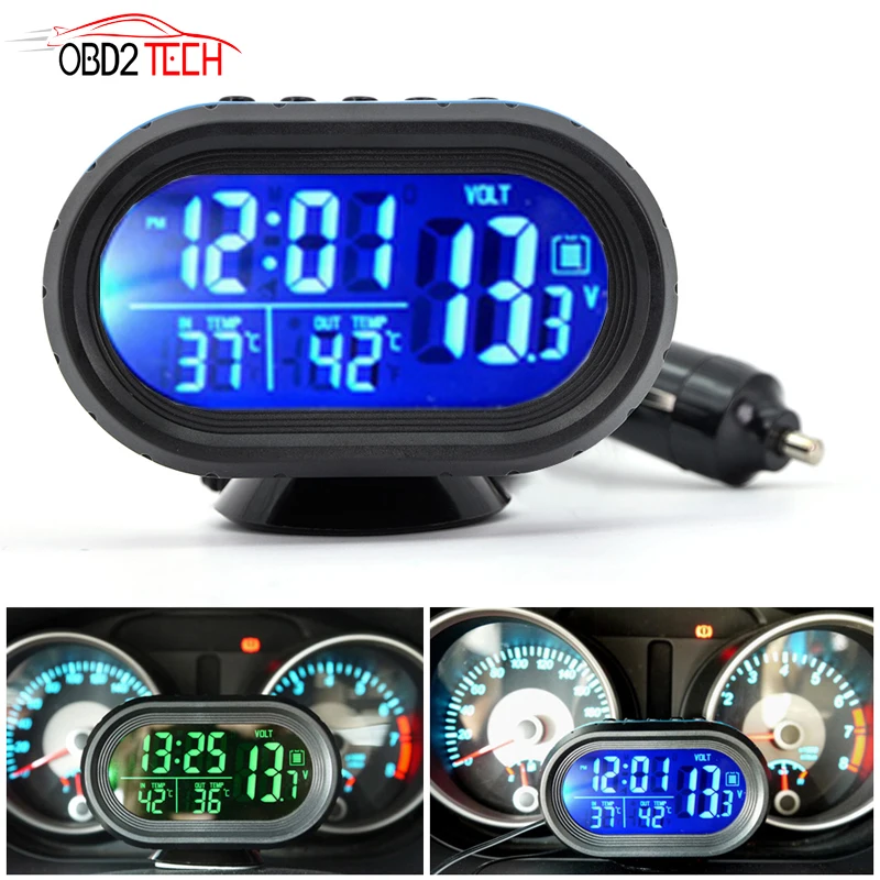 Digital 12 V-24 V Автомобильный термометр Вольтметр Напряжение детектор Батарея