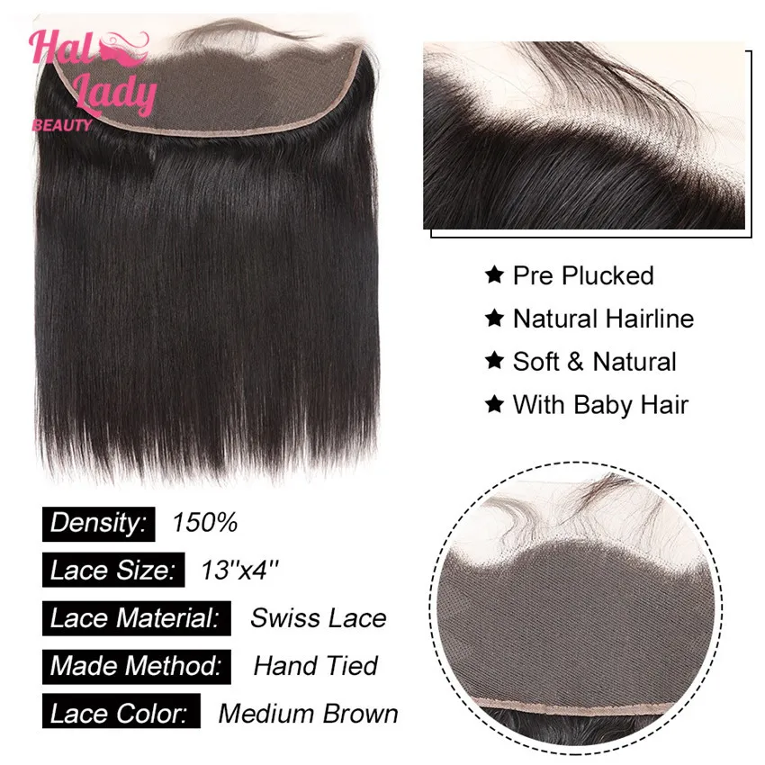 Halo Lady Beauty 13X4 для ушей кружевные фронтальные с детскими волосами prepucked свободная