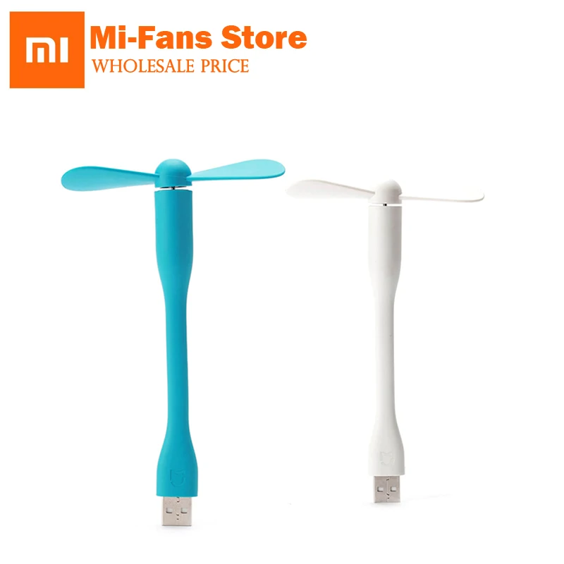 100% Оригинальный USB вентилятор Xiaomi портативный 2 листа гибкий мини охлаждающий