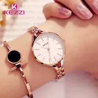 kezzi luxury brand watches women waterproof stainless steel quartz watch roman scale multi cutting surface mirror bracelet watch