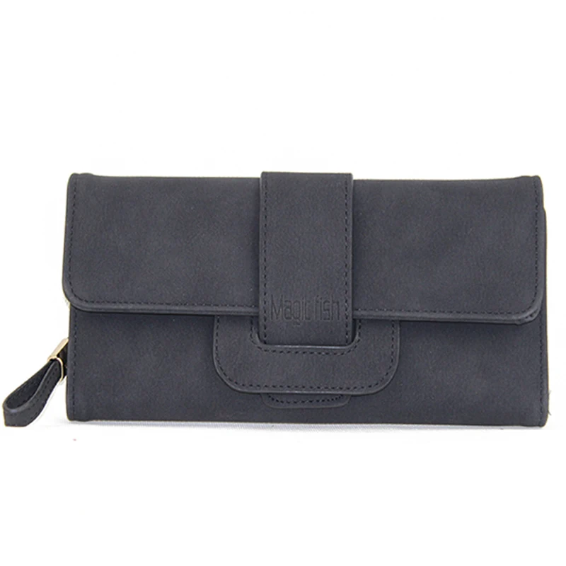 Модный длинный Стильный Простой женский кошелек из матовой кожи винтажный