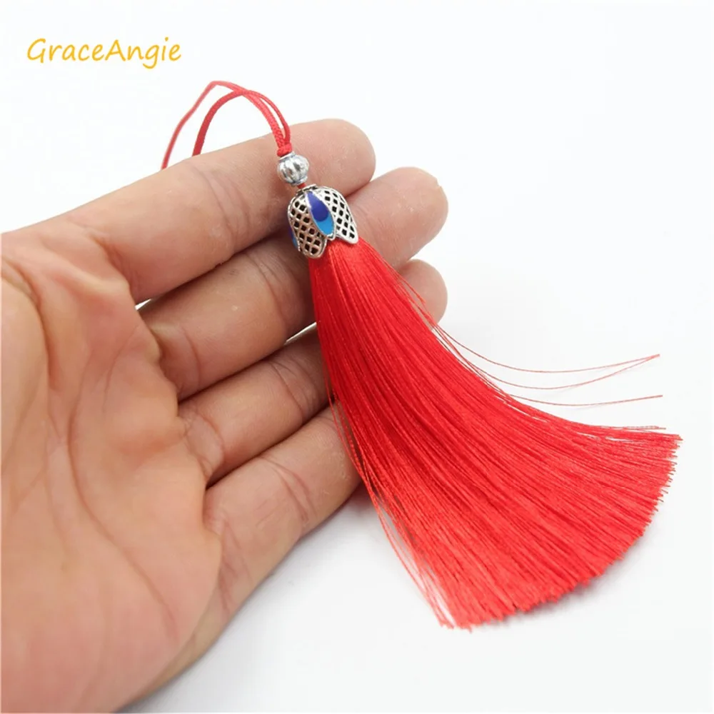GraceAngie 2 шт./лот Chinlon + подвесные Кисточки Из Сплава в виде короны 27 цветов сделай