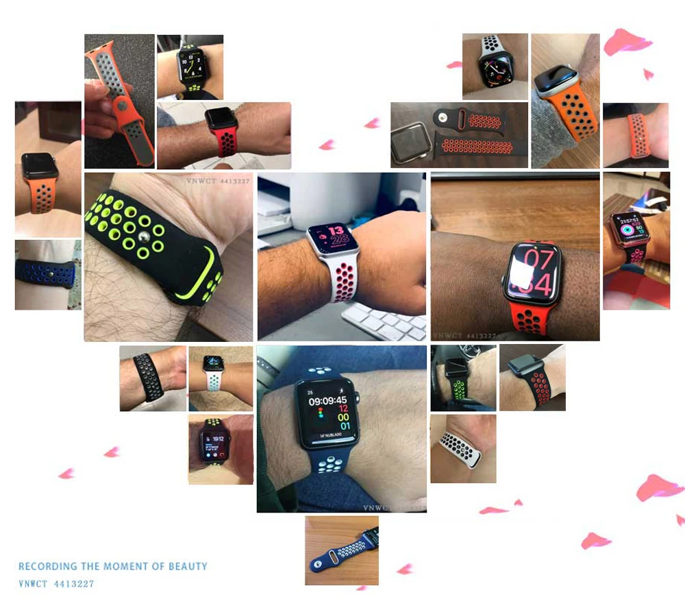 Мягкие часы ремешок для apple watch, ремешок 42 мм 44 браслет наручных часов iwatch, 4 заменить ремешок для часов аpple 4/3/2 40 мм 38 мм браслет ремешок для часов