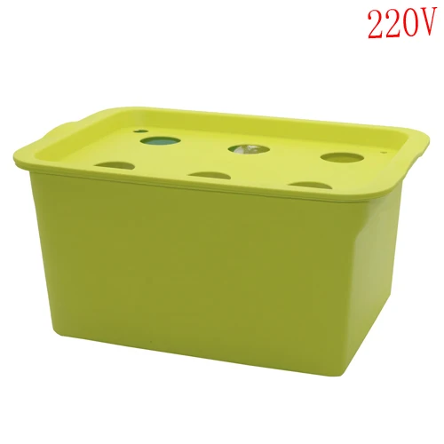 Green 220V Гидропонная система для растений, 6 отверстий, комнатный садовый шкаф, коробка, набор для выращивания, Пузырьковые садовые горшки для цветов, Детский горшок, 220 В/110 В, 1 комплект - Цвет: Green 220V