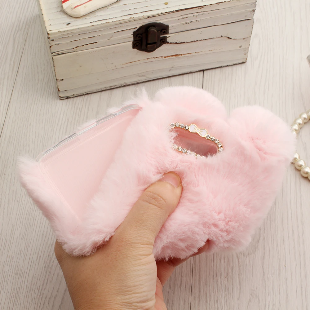 3d rabbit bunny toy case for huawei p8 lite 2017 p9 p10 plus p8 maxp20 p30 lite high quality artificial cony hair soft cover free global shipping