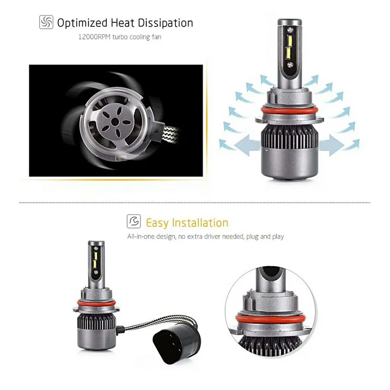 V7S 120W 14000LM H1 H3 H4 H7 H11 H13 9004 9005 9006 9007 5202 880 H15 светодиодный фар Сеул чипы CSP Авто HID Мощность