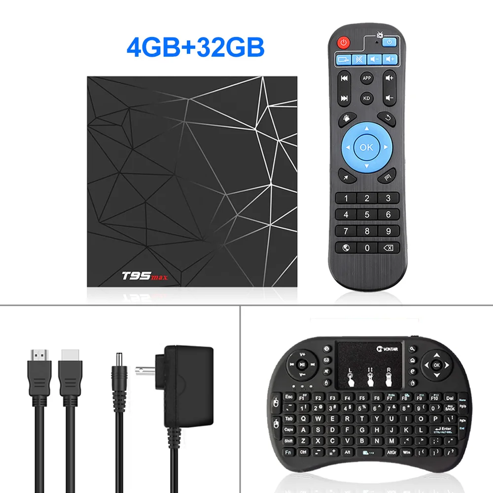 T95 Max Android tv Box 9,0 4 ГБ 32 ГБ 4 ГБ 64 Гб Allwinner H6 2,4 ГГц Wifi Поддержка Google плеер Youtube Smart tv Box PK X96mini TX6 - Цвет: 4GB 32GB i8 no backl