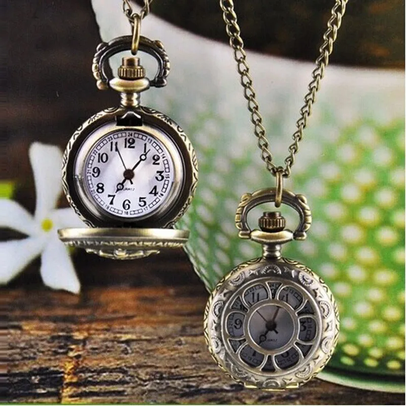 

Pocket Watch Pendant Chain Hot Fashion Vintage Retro Bronze Quartz Pocket Watch Necklace Gift Relogio Masculino A3