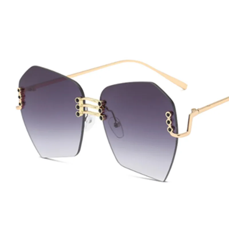 Эмодния женские розовые зеркальные очки без оправы Modis солнцезащитные Oculos culos с