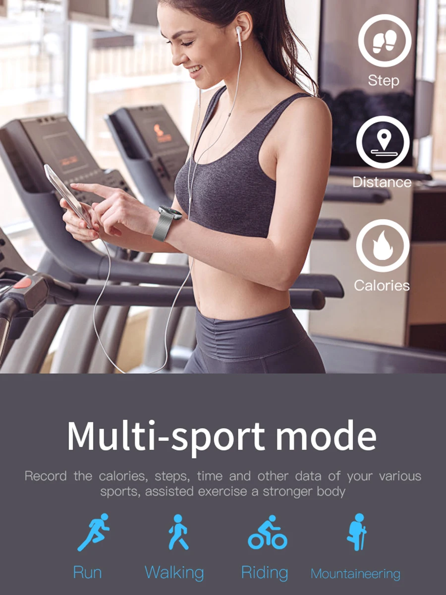 Умные часы трекер сердечного ритма фитнес измеритель артериального давления