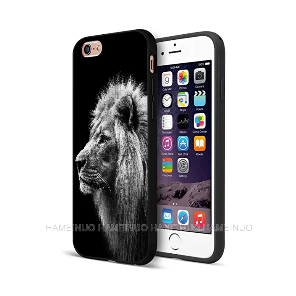 Черный чехол ТПУ для iphone 5 5s se 6 6s 7 8 plus x 10 силиконовый чехол для iphone XR XS 11 pro MAX чехол лев тигр Мода животное - Цвет: 11478