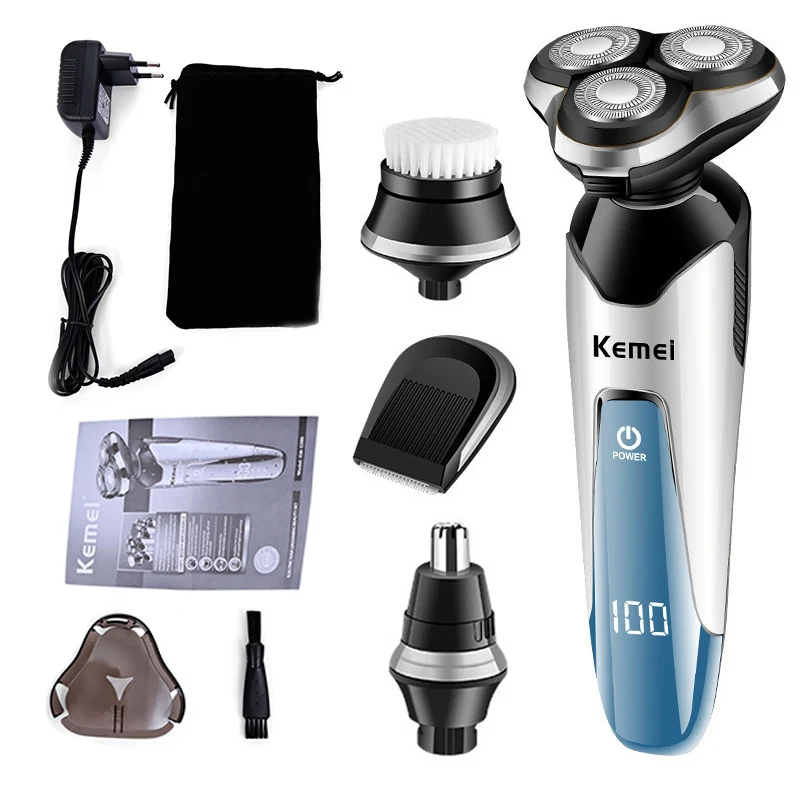 

4 in 1 Electric Shaver Rechargeable Nose Trimmer And Facial Cleansing Devices Waterproof Men Razor Electric Shaving Machine