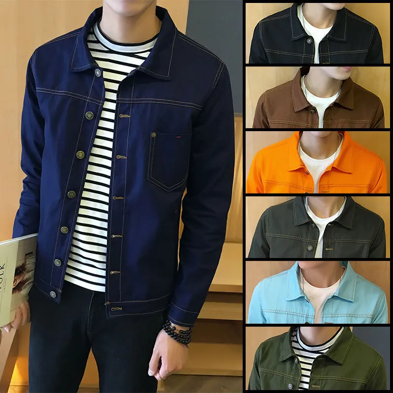 

Spring Autumn Mens Denim cotton high-grade Jacket Trendy Fashion Denim Mens Jeans Jackets Outwear Male Cowboy dropshipping Coats