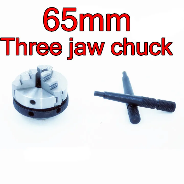 65 мм * M14x1mm Внутренняя резьба Три кулачковый патрон Микро токарный станок по