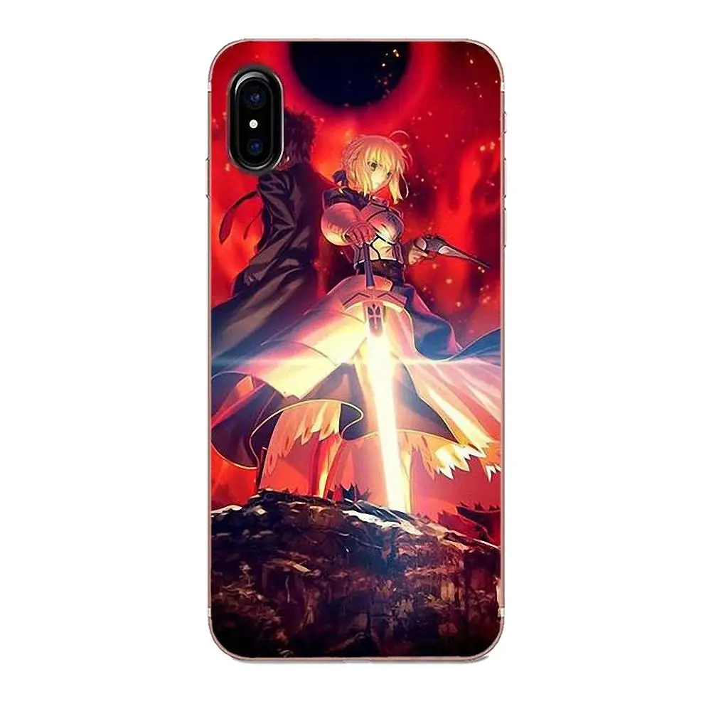 Прозрачный чехол для Apple iPhone 4 4S 5 5C 5S SE 6 6S 7 8 Plus X XS Max XR Fate Zero Stay Night Saber|Чехлы-накладки|