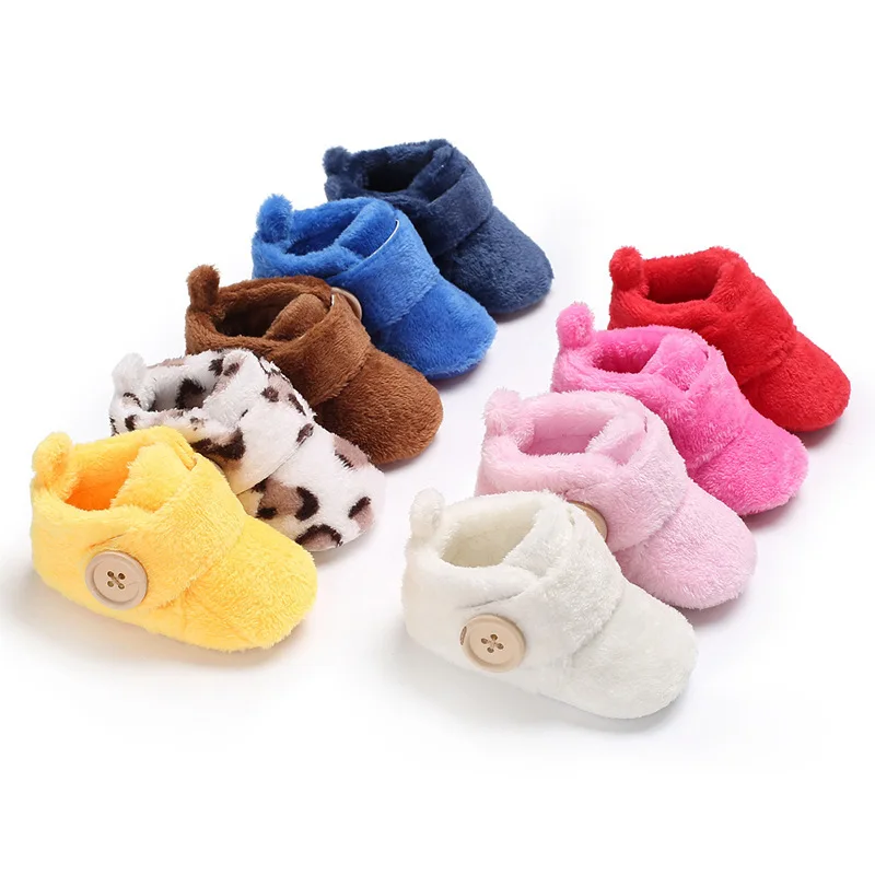 

Winter Multicolor Fleece Ultra Soft Baby Shoes 0 and 1 Year Old Baby Soft Bottom Toddler Shoes First Walkers