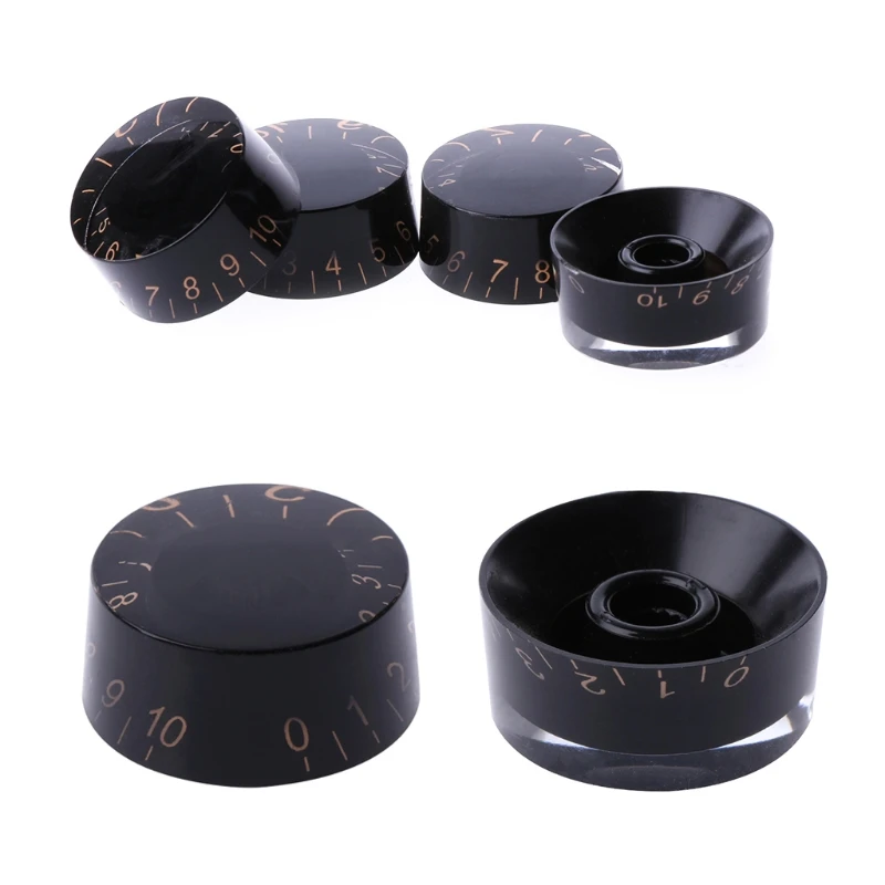 

1pc Knob Button Electric Guitar Tone Volume Control For LP Guitar Parts Black Gold